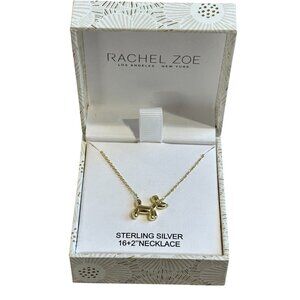 NEW Rachel Zoe Balloon Dog Gold over Sterling Silver 18" Necklace
